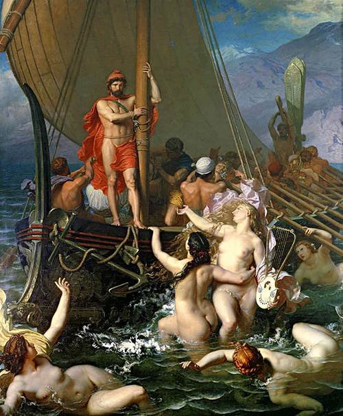 Cuadro de Leon Belly "Las sirenas"  - Museo de l'Hotel Sanderin, Saint Omer, Francia