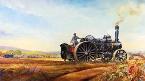 Arado de vapor, uno de los primeros ingenios nacidos de la Revolución aplicado a la agricultura