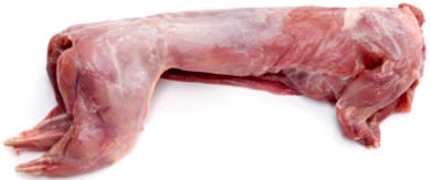 Conejo entero y sin piel