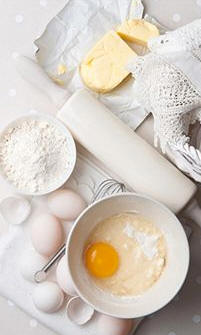 Los huevos en la cocina