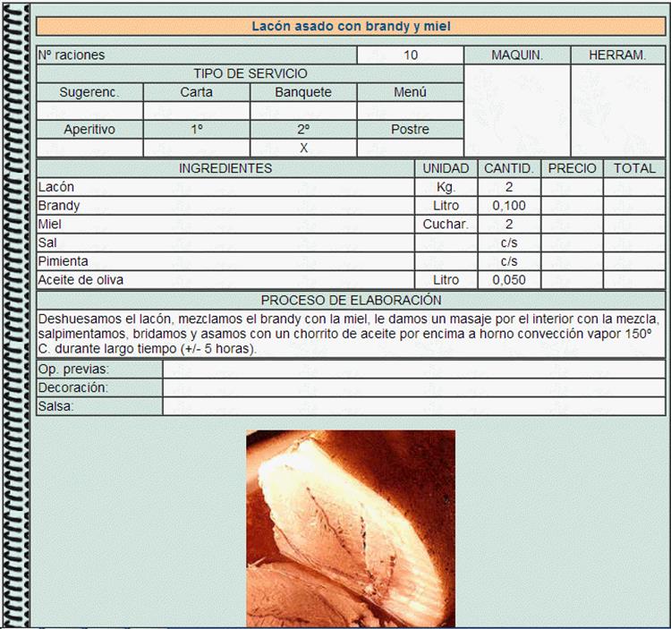 Lacón asado con brandy y miel