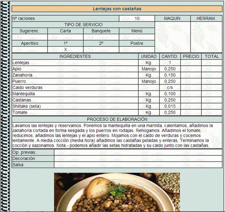 Lentejas con castañas