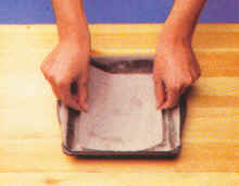 Forrado de un molde cuadrado