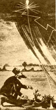 EL PARARRAYOS. El dibujo muestra la experiencia realizada por Benjamín Franklin en plena tempestad.