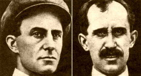 WILBUR WRIGHT (izquierda) junto a su hermano ORVILLE WRIGHT (derecha) inventaron el vuelo mecánico; este último fue el primer hombre que voló guiado por su hermano Wilbur.