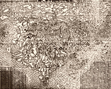 Fragmento de un mapa chino medieval.