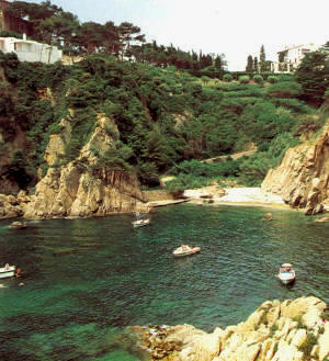 Vista desde el mar del Jardín Botánico "Mar i Murtra" de Blanes