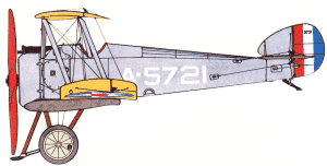 Ilustración del Sopwith Camel F1 británico, con algunas modificaciones estructurales para su adaptación como hidro